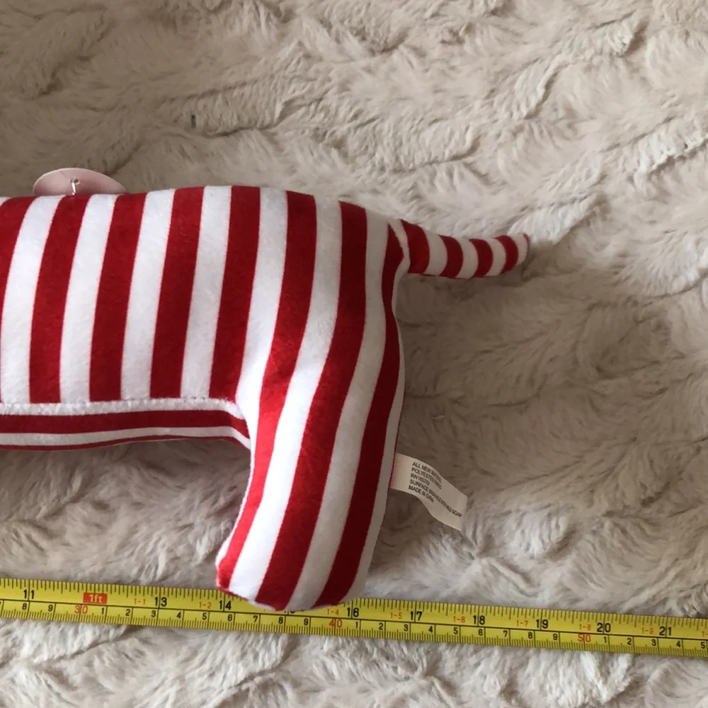 Red & White Striped Patriotic Dachshund Dog Plush Toy for Pets